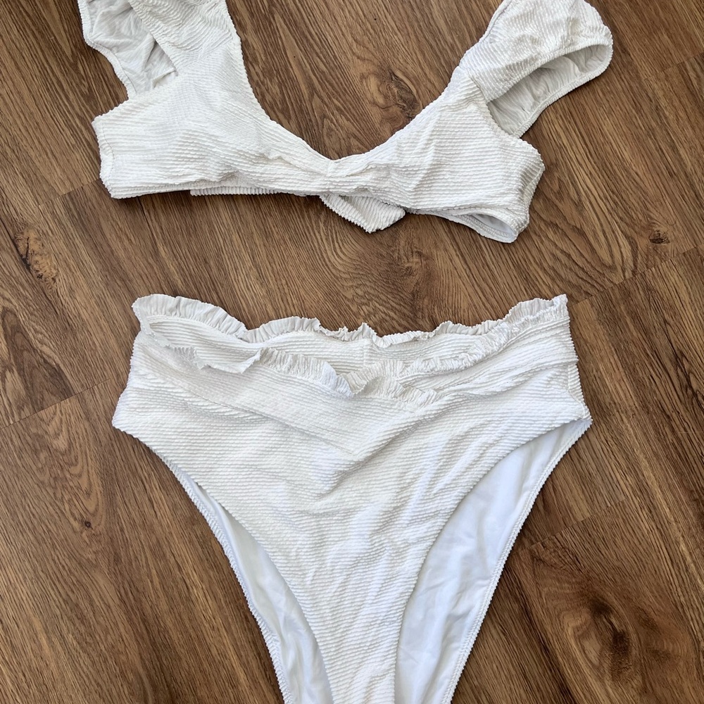 White Textured Bikini Set from Aerie